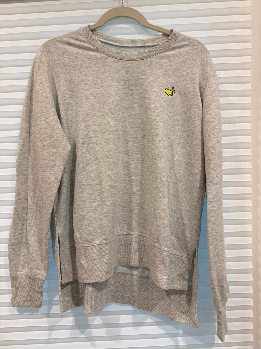 Masters Light Heather Gray Sweatshirt with Green Logo